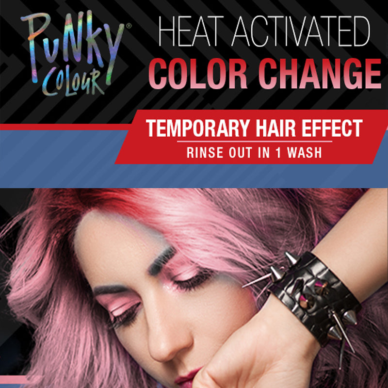 Punky Colour "Mood Switch" Heat Activated Hair Color Change: Red To Pink