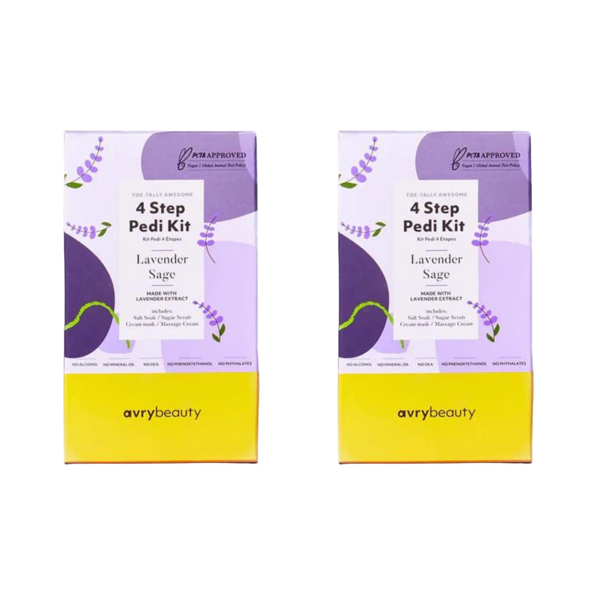 AvryBeauty 4-Step Pedi Lavender & Sage Scented Pedi Kit