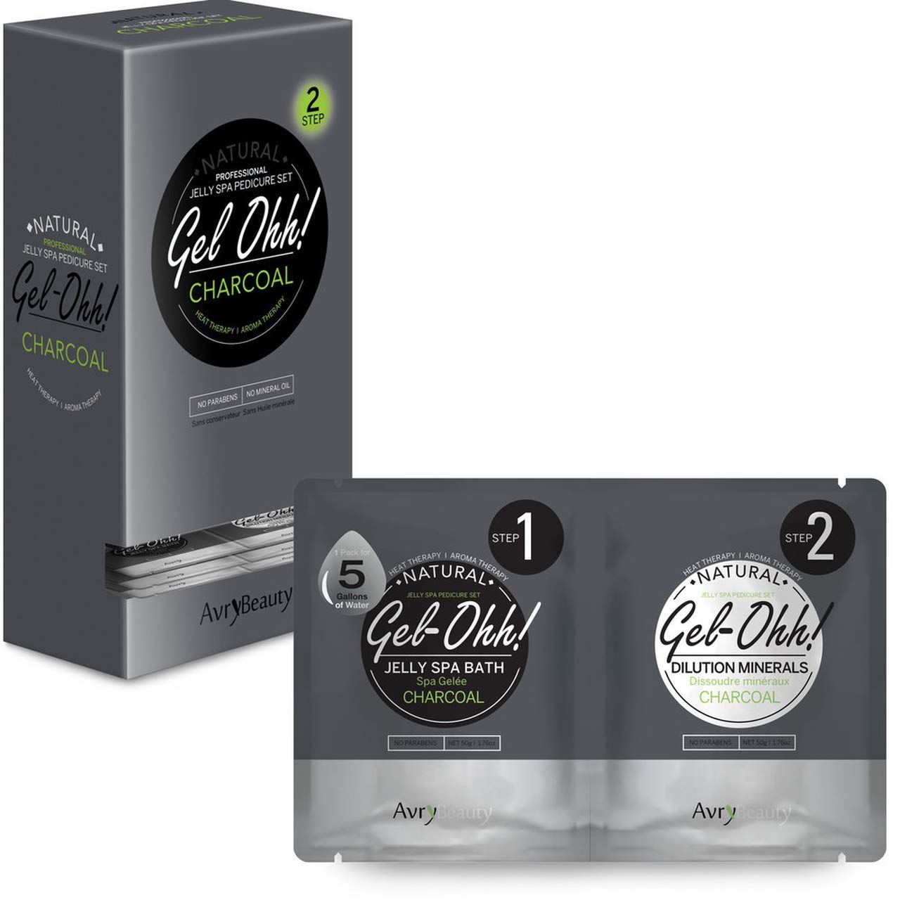 Avry Beauty Gel-Ohh Jelly Spa Bath Pedicure Footbath - Charcoal