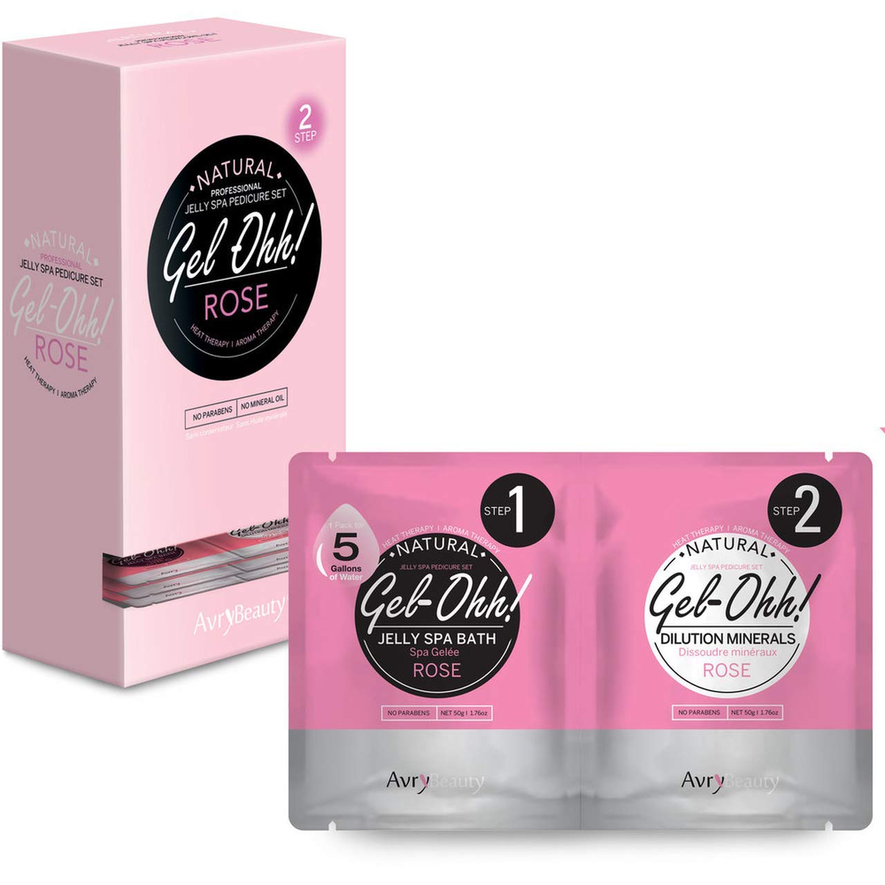 Avry Gel-Ohh Jelly Spa Bath Pedicure Footbath - Rose