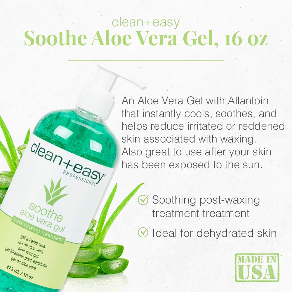 Clean + Easy Soothe Aloe Vera Post Waxing Treatment Gel 16 oz