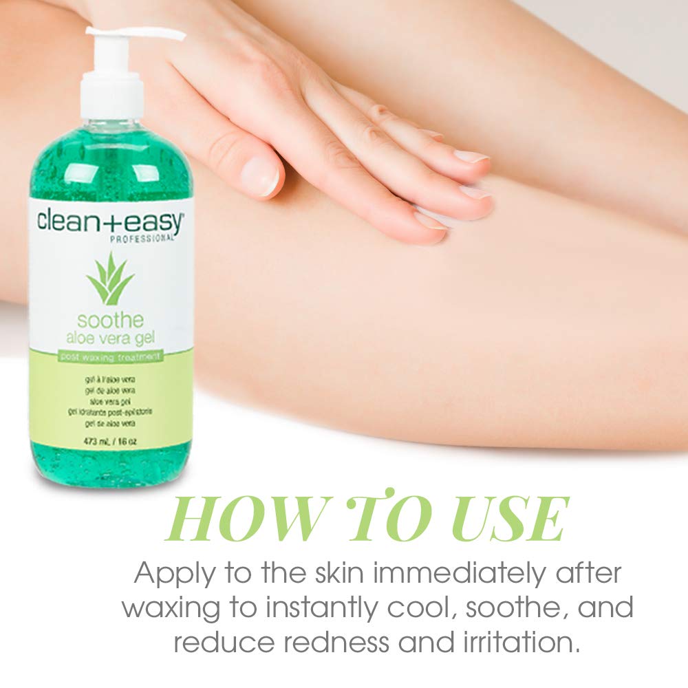 Clean + Easy Soothe Aloe Vera Post Waxing Treatment Gel 16 oz