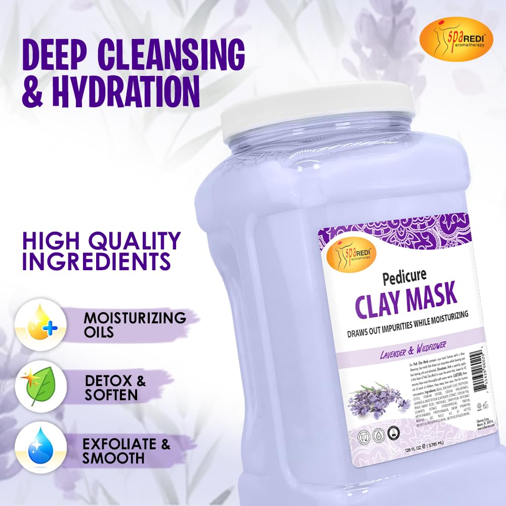 SPA REDI Pedi Clay Mask Lavender & Wildflower Bucket (5 gallon size)