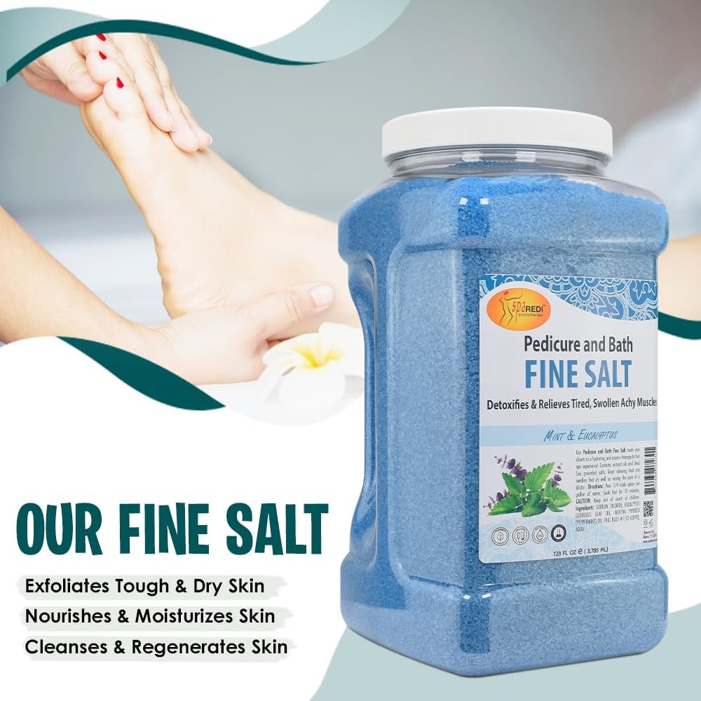 SPA REDI Pedicure and Bath Soak Fine Salt Mint & Eucalyptus (5 gallon size)