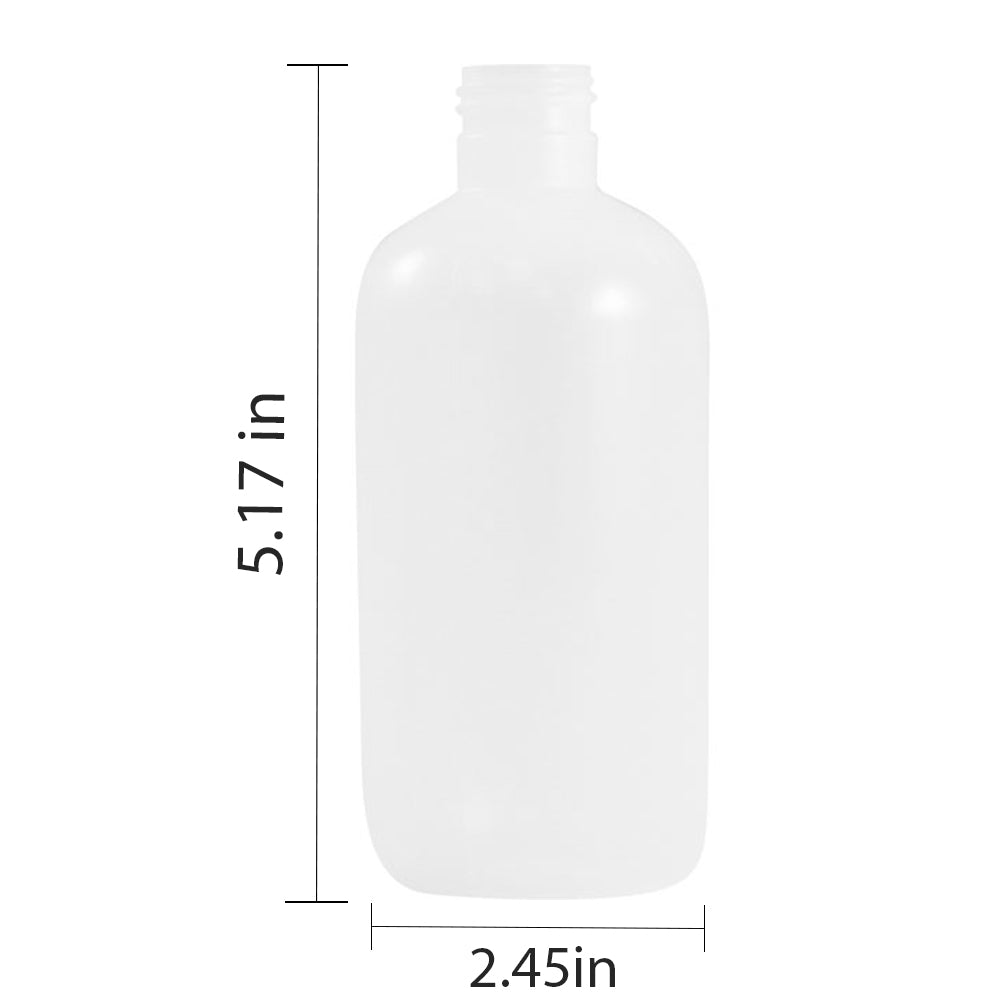 Empty Natural plastic HDPE (boston round) bottle 8 oz. with cap 24/410 with induction seal foil