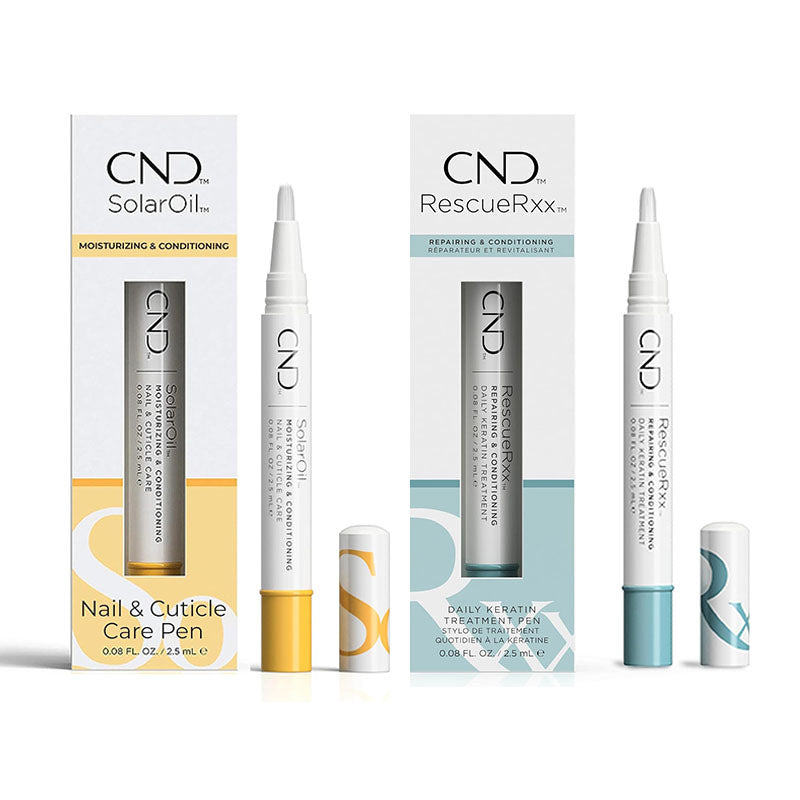 CND SET Solar Oil Cuticle Oil Pen + RescueRXx Daily Keratin Treatment Pen