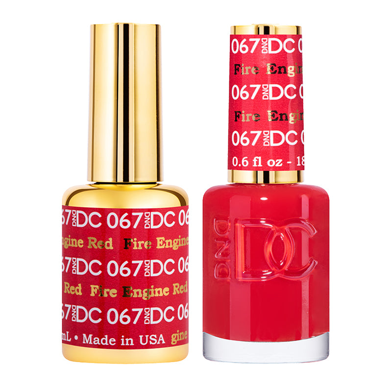 DND DC Matching Polish Set Gel & Lacquer #67 Fire Engine Red