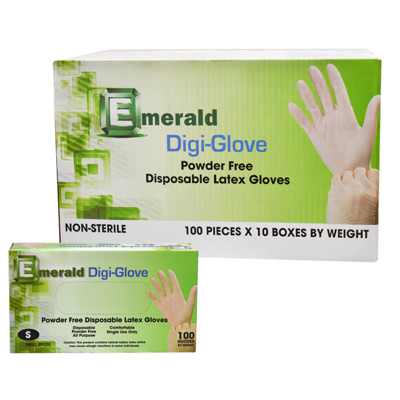 Emerald Digi-Gloves Powder Free Disposable Latex Gloves