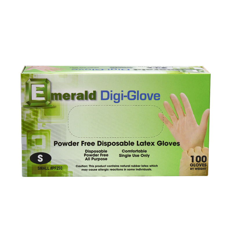 Emerald Digi-Gloves Powder Free Disposable Latex Gloves