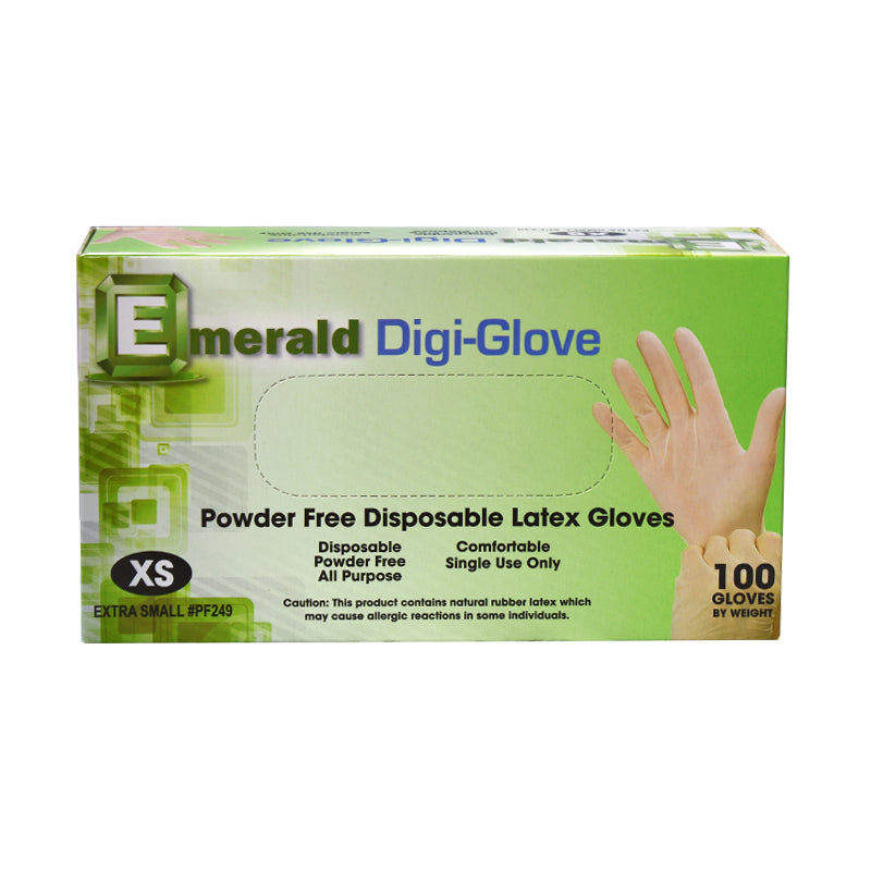 Emerald Digi-Gloves Powder Free Disposable Latex Gloves