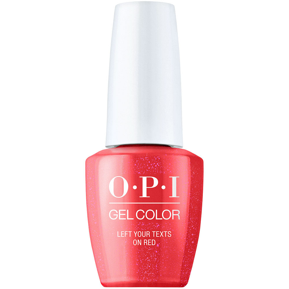 OPI Nail GelColor Polish GCS010 Left Your Texts On Red 0.5 oz/15 ml