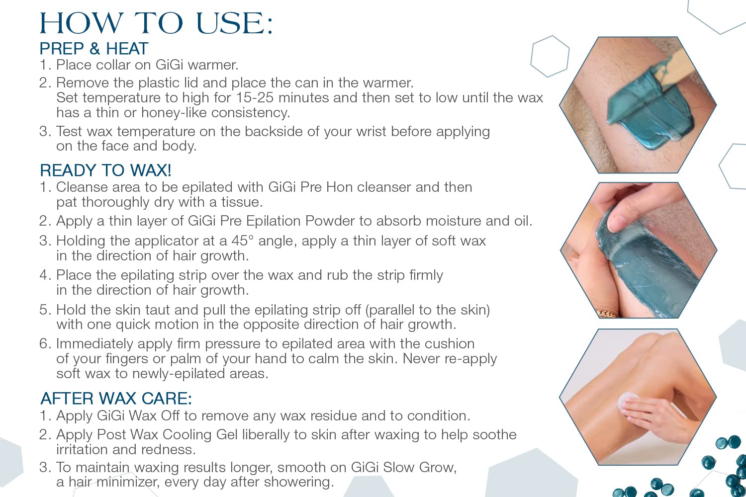 GiGi Soothing Azulene Hard Wax Beads For Sensitive Skin 14 oz