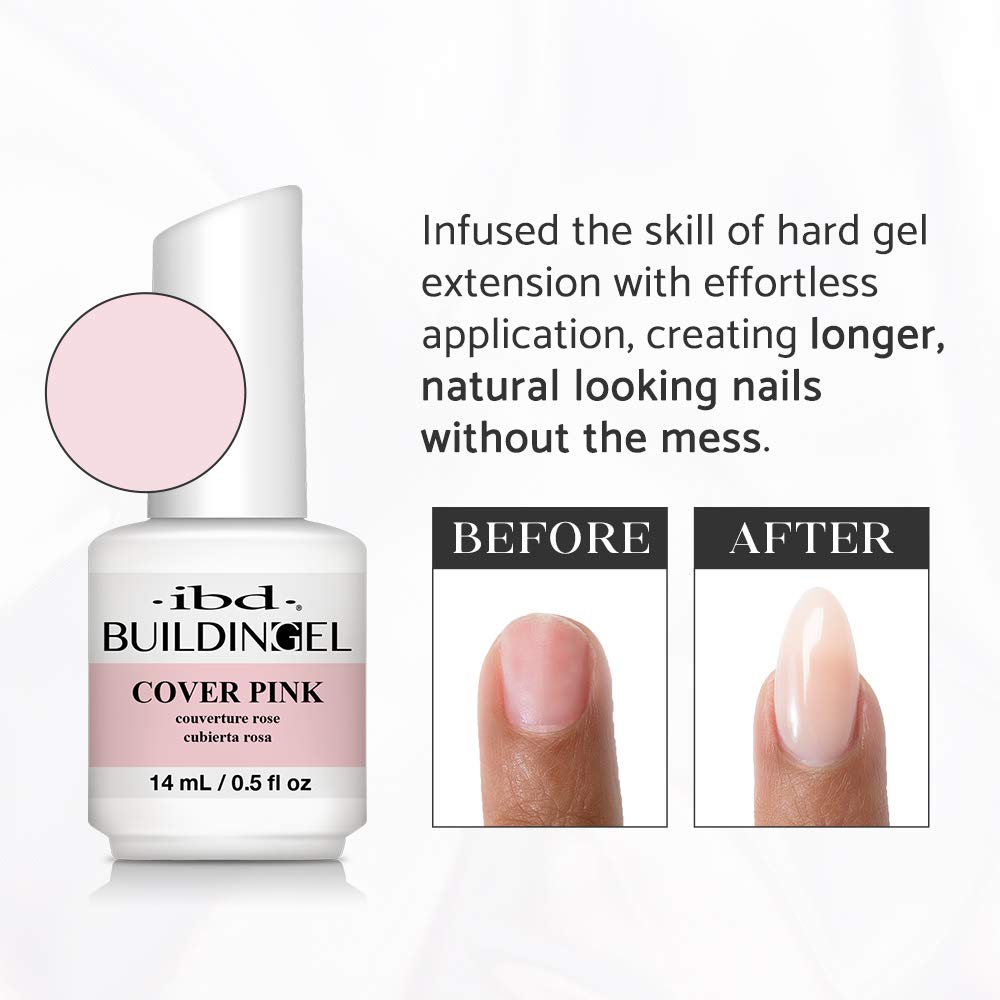 IBD Building Gel Hard Gel Nail Extension Cover Pink 0.5 oz