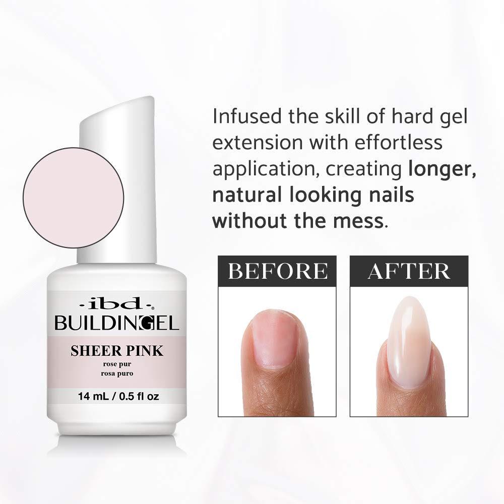 IBD Building Gel Hard Gel Nail Extension Sheer Pink 0.5 oz