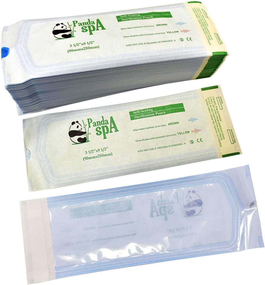 Panda Spa Self Seal Sterilization Pouch Long 200 PC/PK 90 x 250 mm, 3.5in x 9.5in