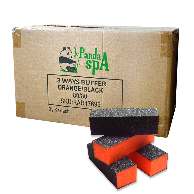 Panda Spa Nail Buffer Sanding Block Polisher Buffing File 80/100 Grit (Orange Black)