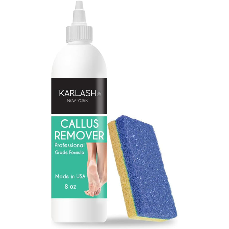 Karlash Callus Remover Gel and Foot Pumice Stone Scrubber Kit 8 oz