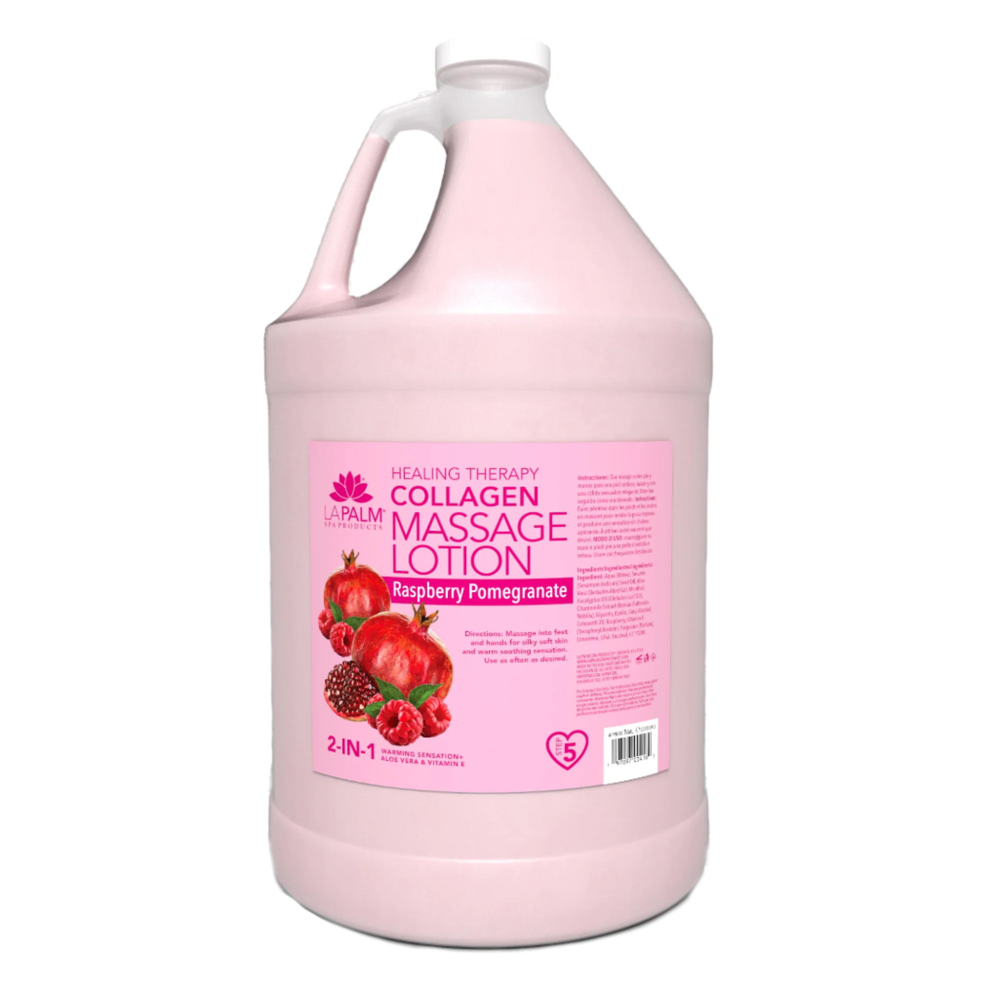 La Palm Healing Therapy Collagen Massage Lotion Raspberry Pomegranate (1 Gallon)