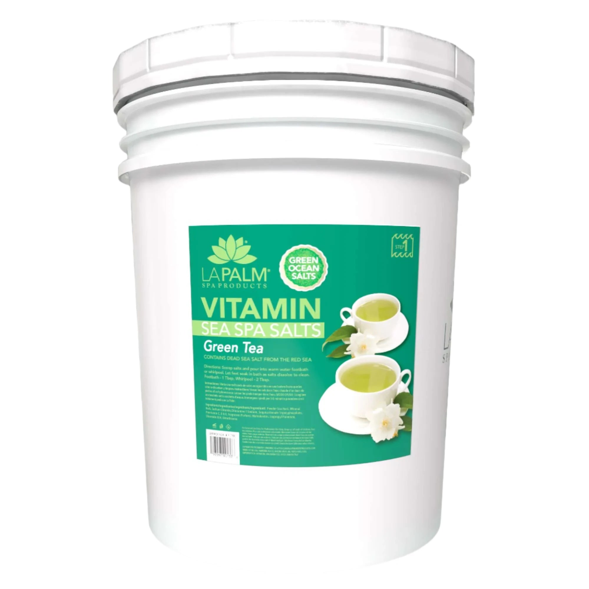 La Palm Sea Spa Salts Green Tea Bucket (5 gallon size)