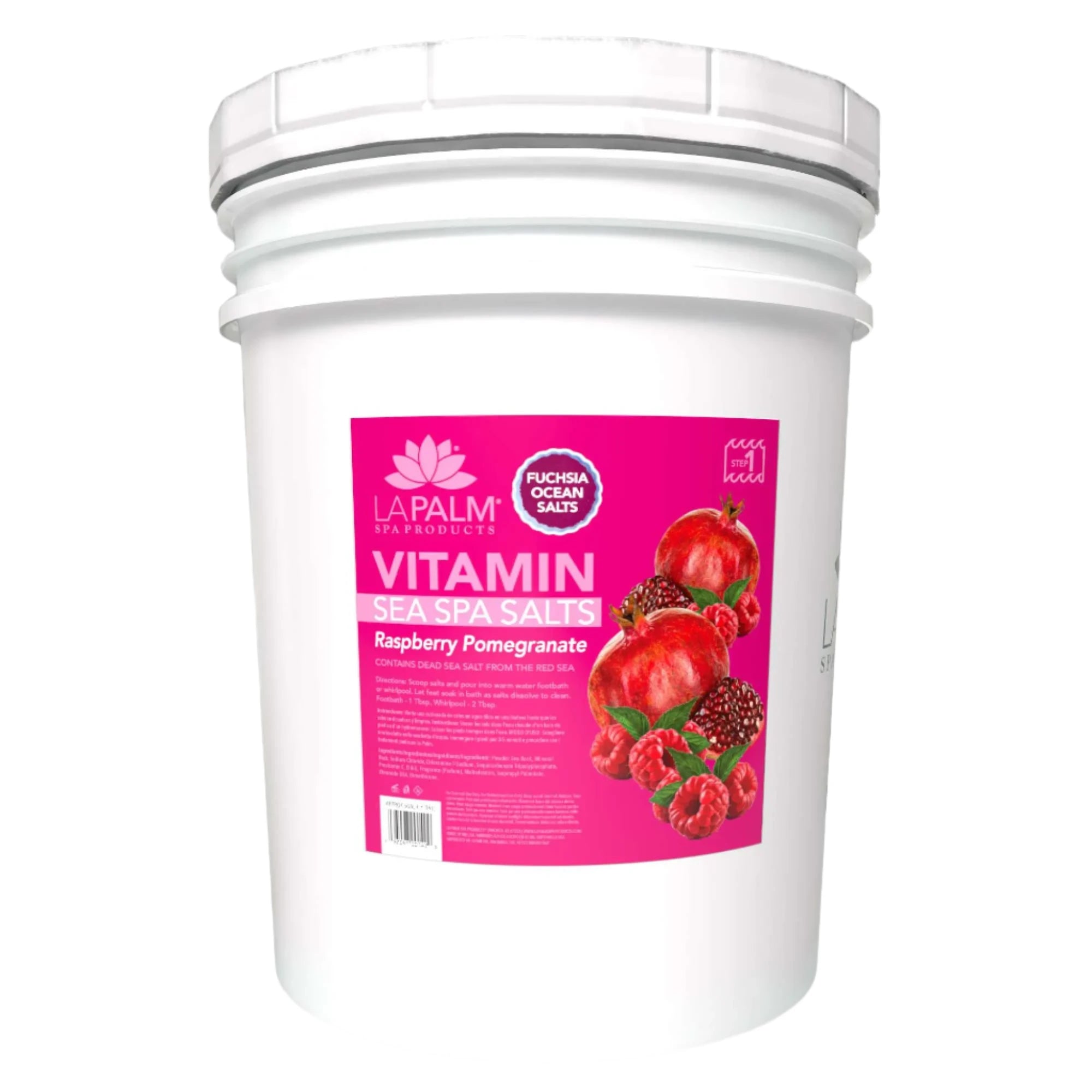 La Palm Sea Spa Salts Raspberry Pomegranate Bucket (5 gallon size)