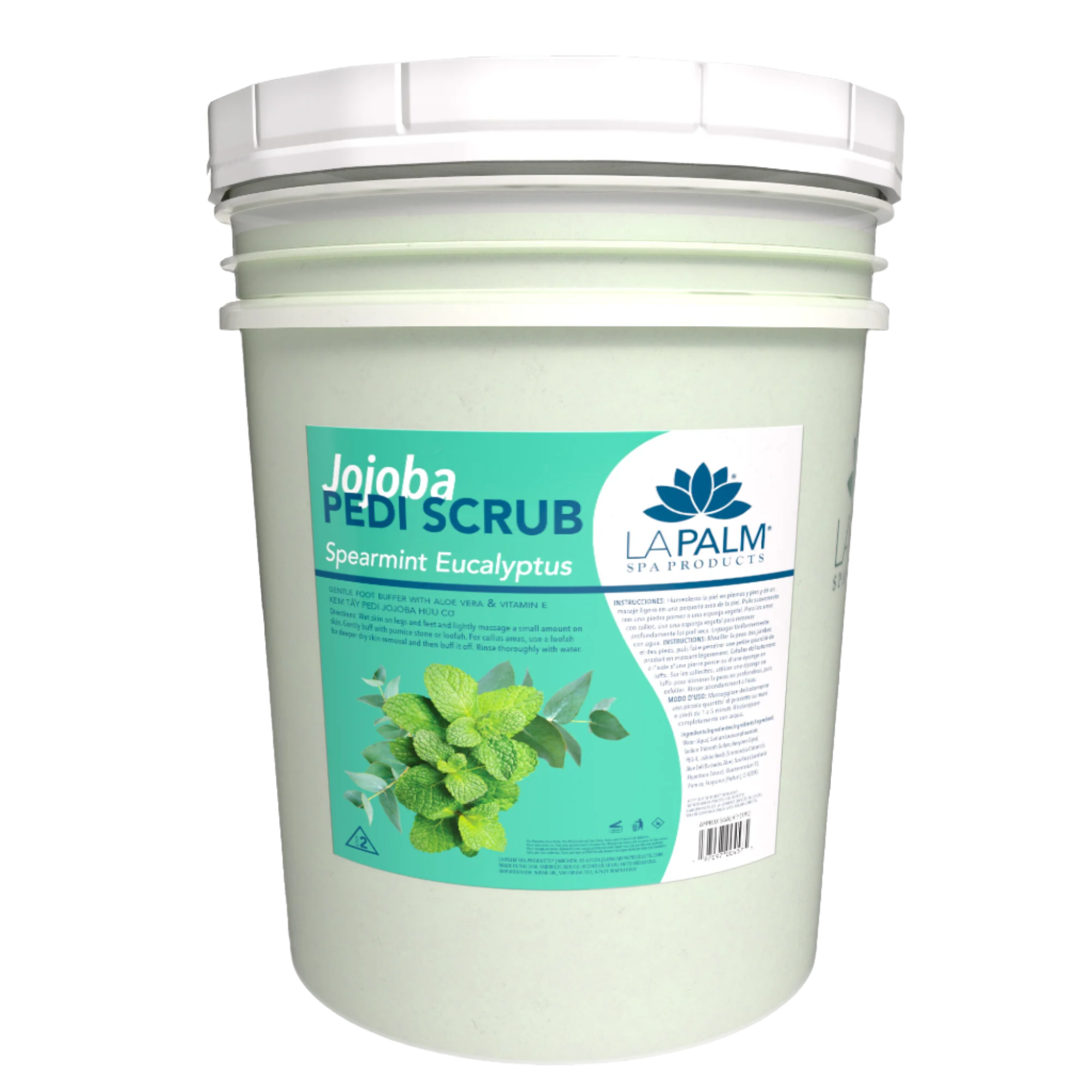 La Palm Jojoba Pedi Gel Scrub Spearmint Eucalyptus Bucket (5 gallon size)