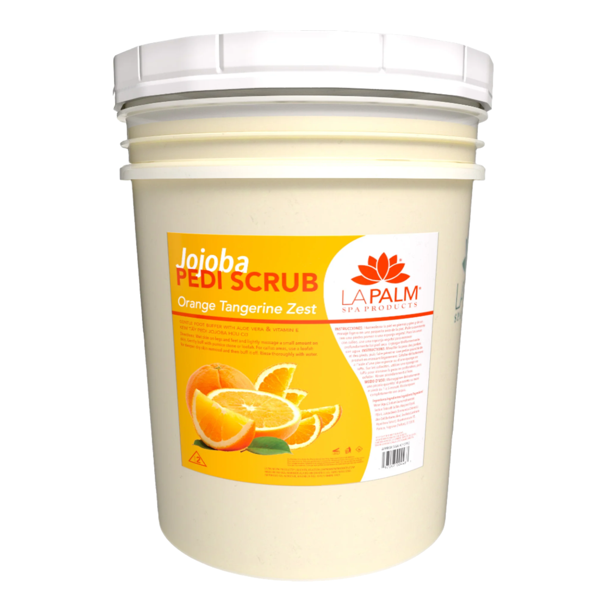 La Palm Jojoba Pedi Gel Scrub Orange Tangerine Zest Bucket (5 gallon size)