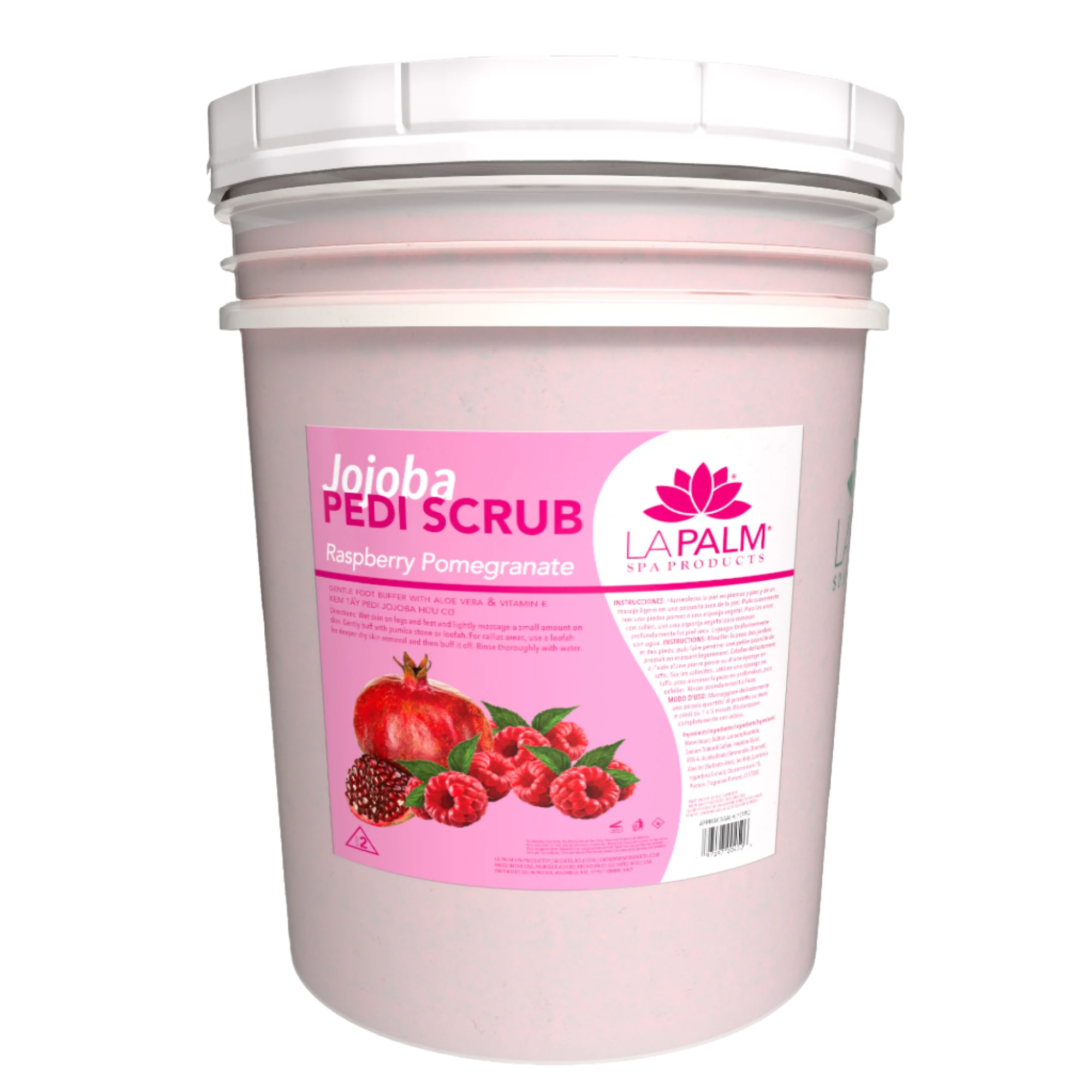 La Palm Jojoba Pedi Gel Scrub Raspberry Pomegranate Bucket (5 gallon size)