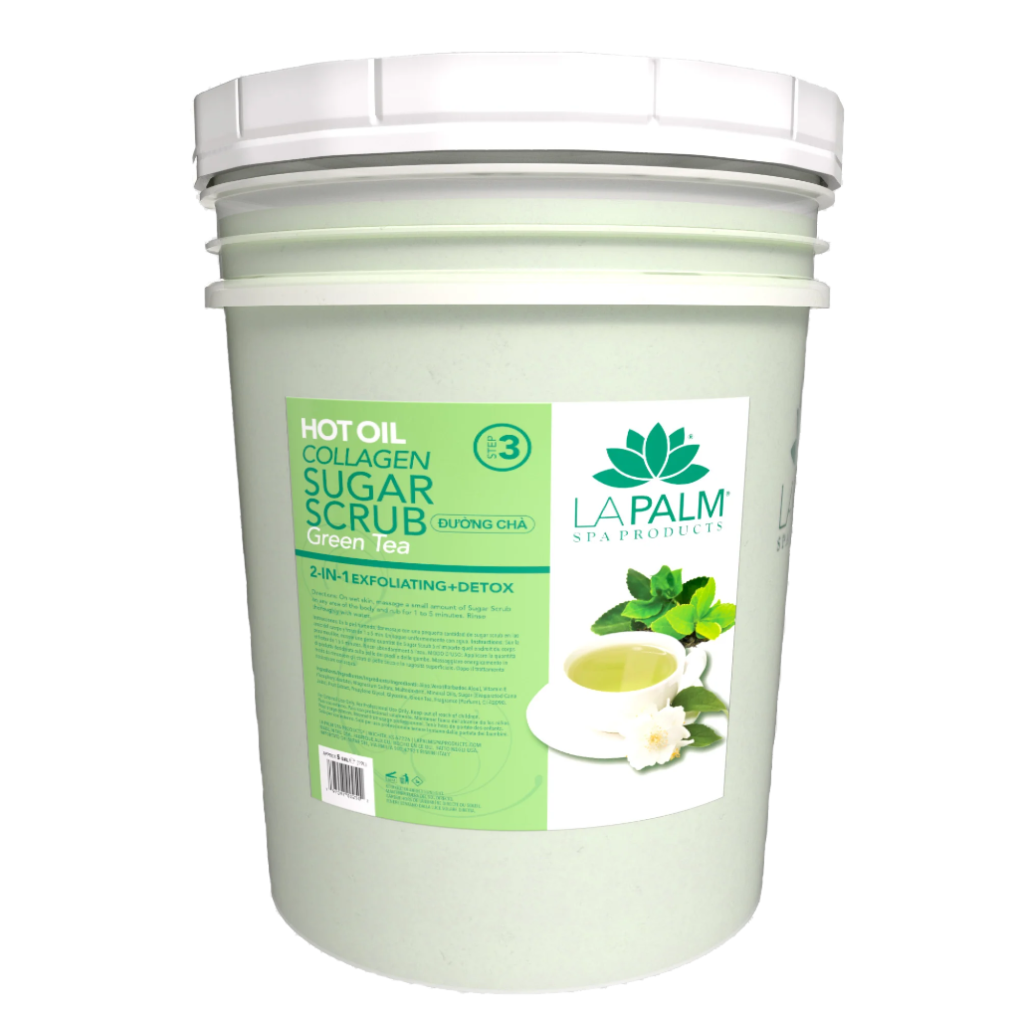 La Palm Hot Oil Sugar Scrub Green Tea Bucket (5 gallon size)