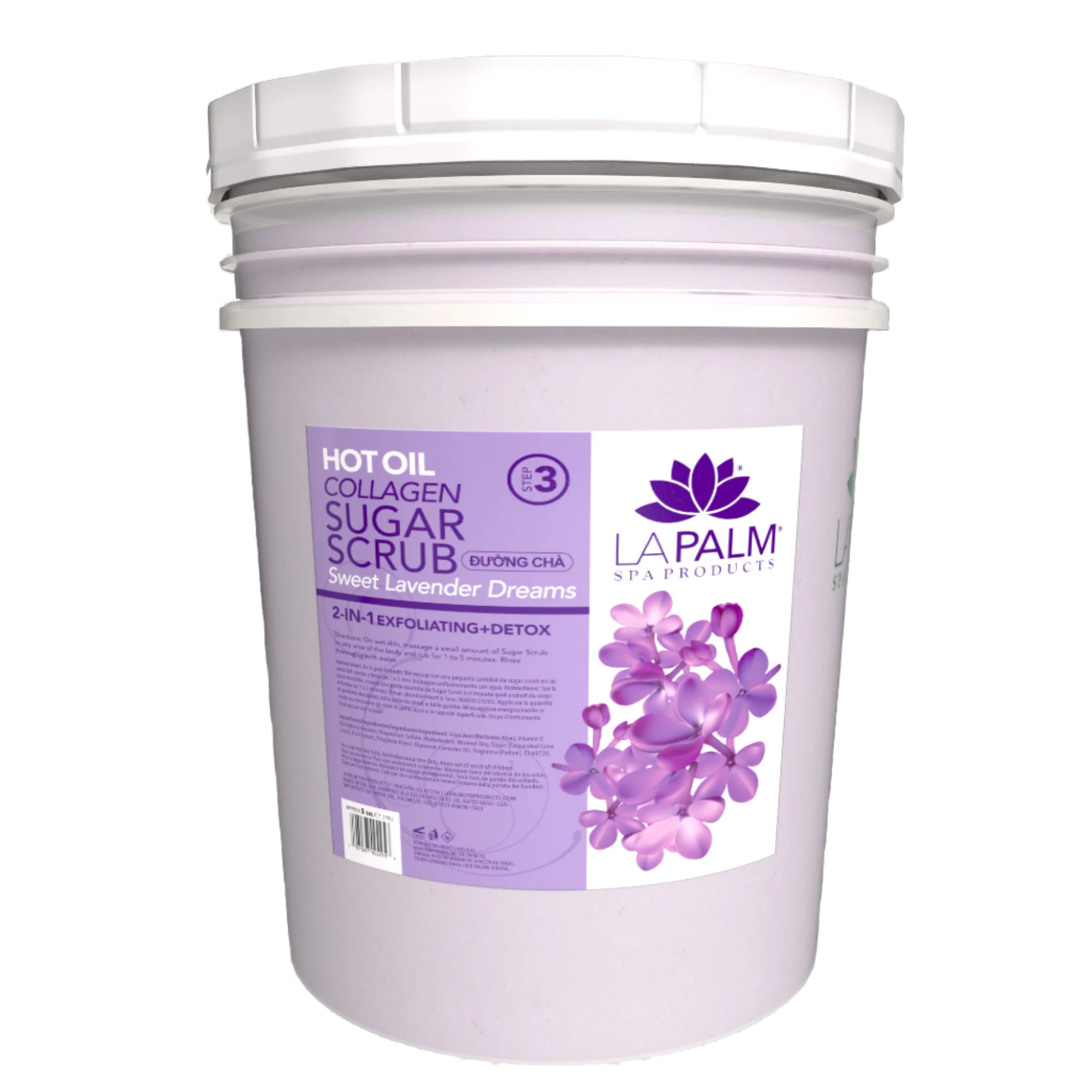 La Palm Hot Oil Sugar Scrub Sweet Lavender Dreams Bucket (5 gallon size)