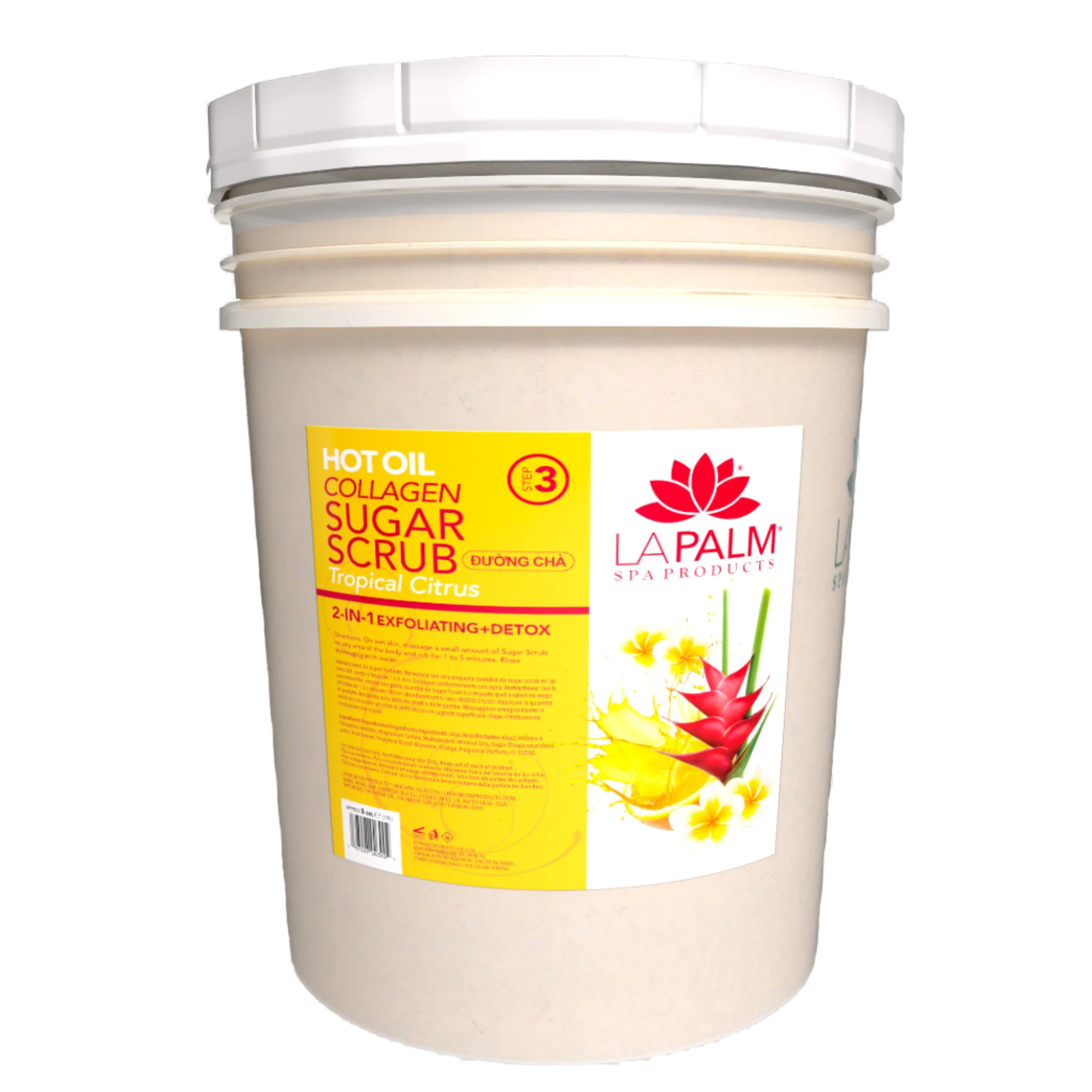 La Palm Hot Oil Sugar Scrub Tropical Citrus Bucket (5 gallon size)