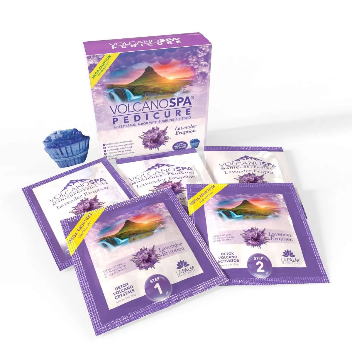 La Palm Volcano Spa Pedicure 6 Step Kit - Lavender Eruption