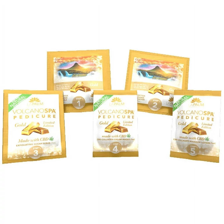 La Palm Volcano Spa Pedicure 6 Step Kit - Gold