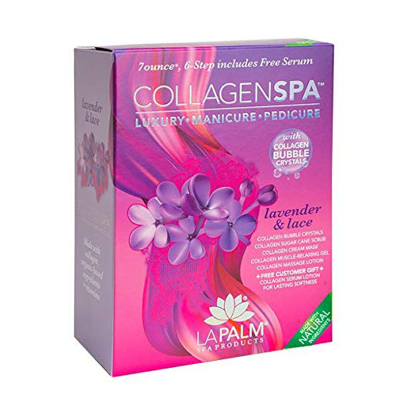 La Palm Collagen Spa Luxury Manicure & Pedicure 6 Step Kit - Lavender & Lace