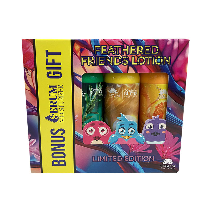 Buy 2 Get 1 Free La Palm Spa Holiday Lotion Gift Set 3 Lotions + 1 Serum - Feathered Friends