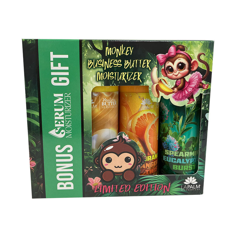 Buy 2 Get 1 Free La Palm Spa Holiday Lotion Gift Set 3 Lotions + 1 Serum - Monkey Business