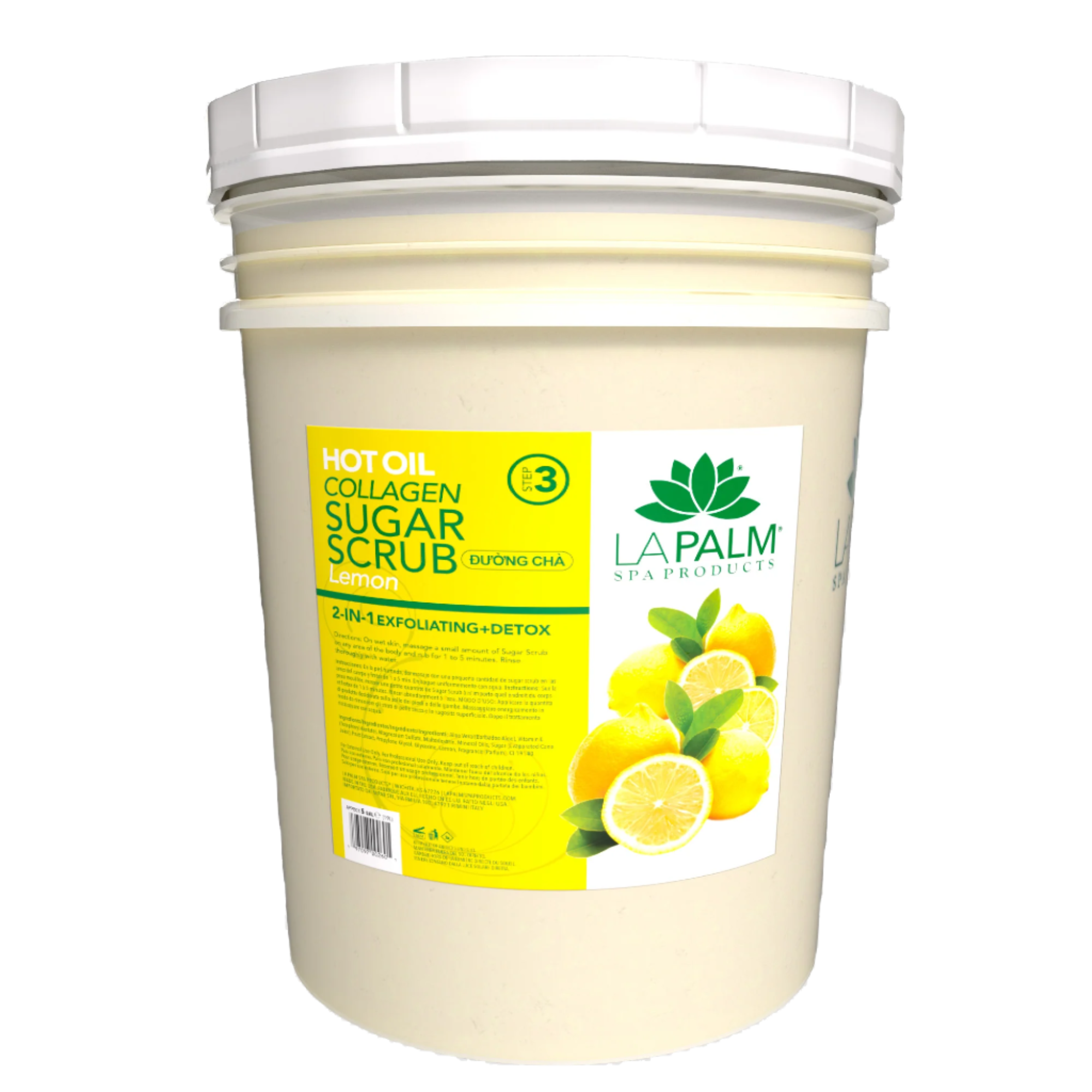 La Palm Hot Oil Sugar Scrub Lemon Bucket (5 gallon size)