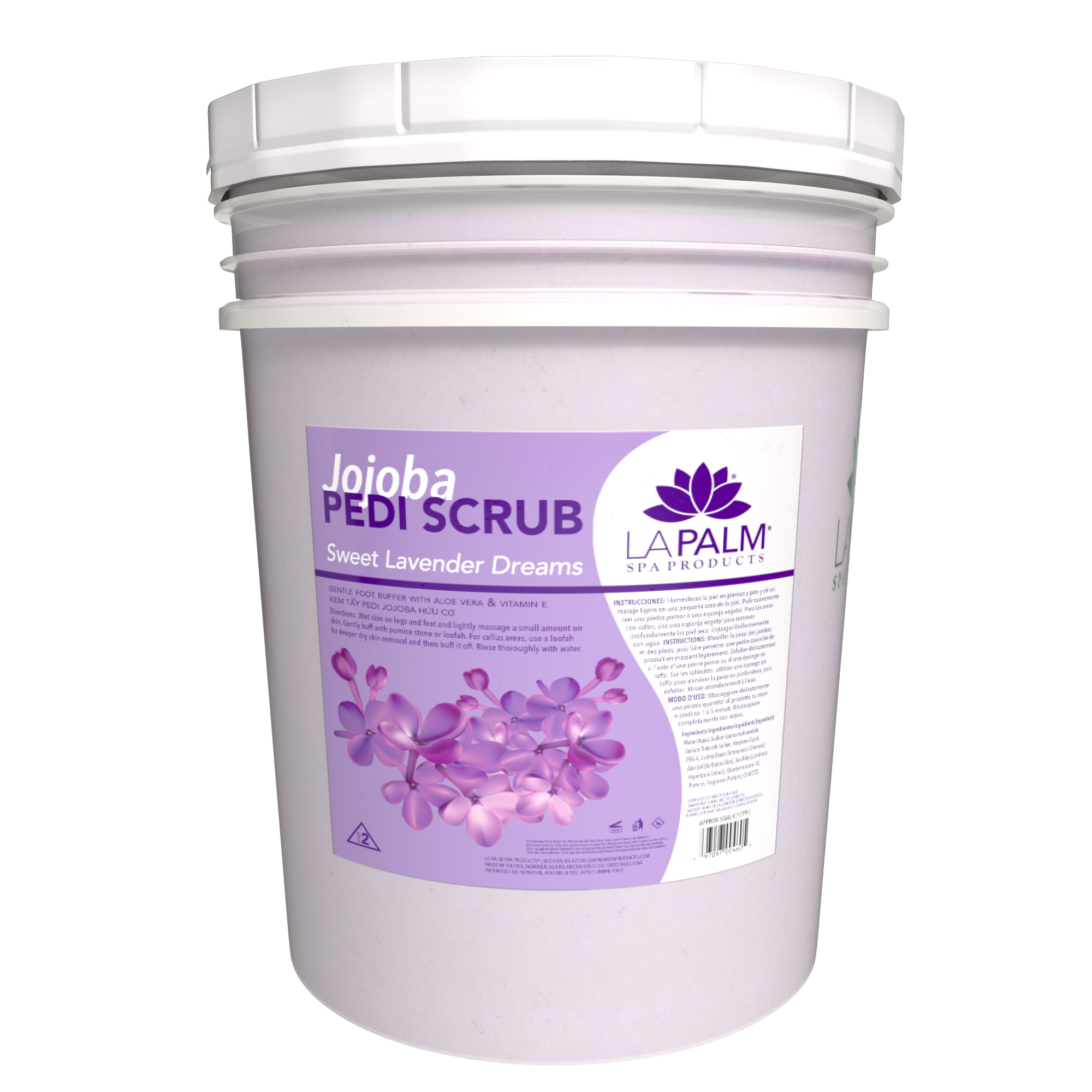 LA PALM Jojoba Pedi Scrub Sweet Lavender Dreams BUCKET (5 gallon size)