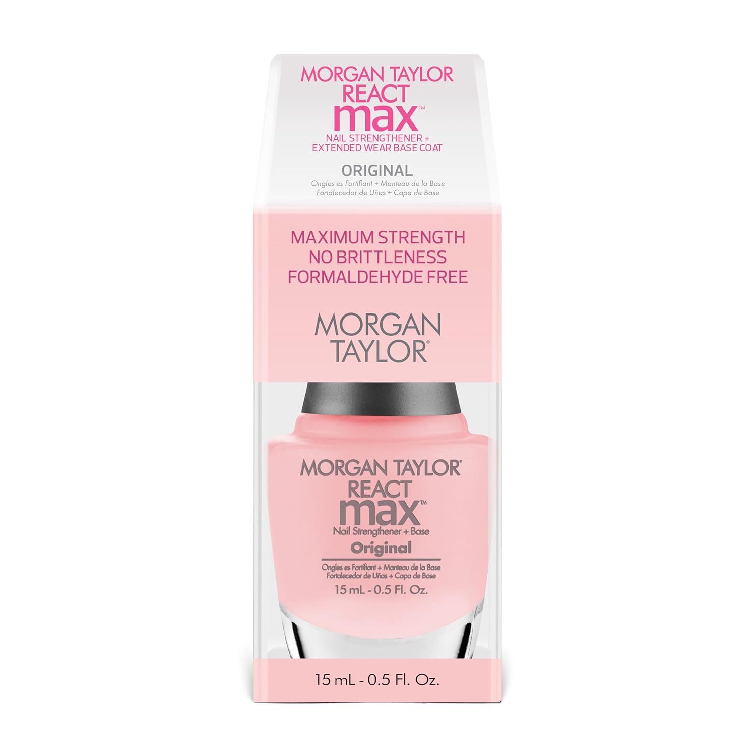 Morgan Taylor REACTmax Original Base Coat Nail Polish, Nail Strengthener 0.5 oz.