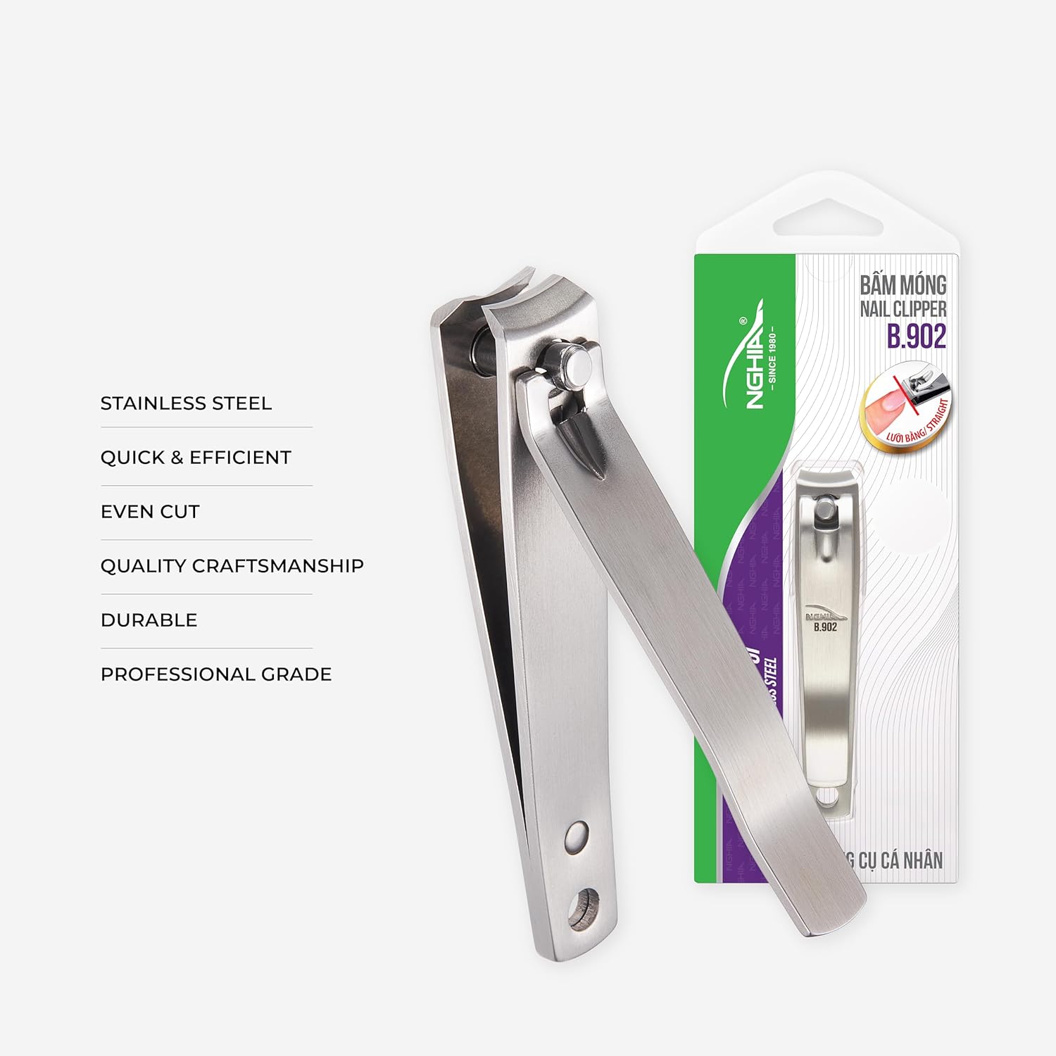 NGHIA Stainless Steel Curve Blade Nail Clipper B-902