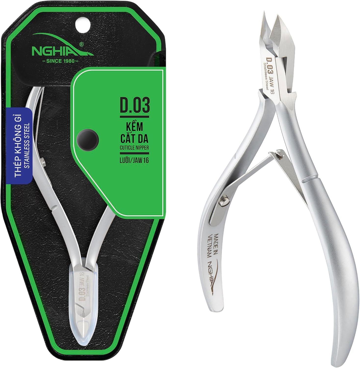 NGHIA D-03-16 Jaw Cuticle Nipper Stainless Steel