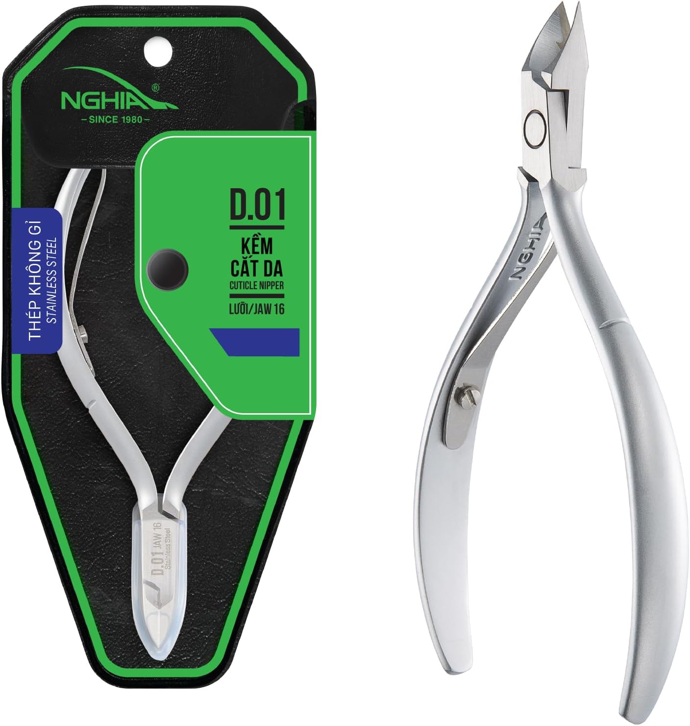 NGHIA Cuticle Nipper Stainless Steel - D-01 JAW 16