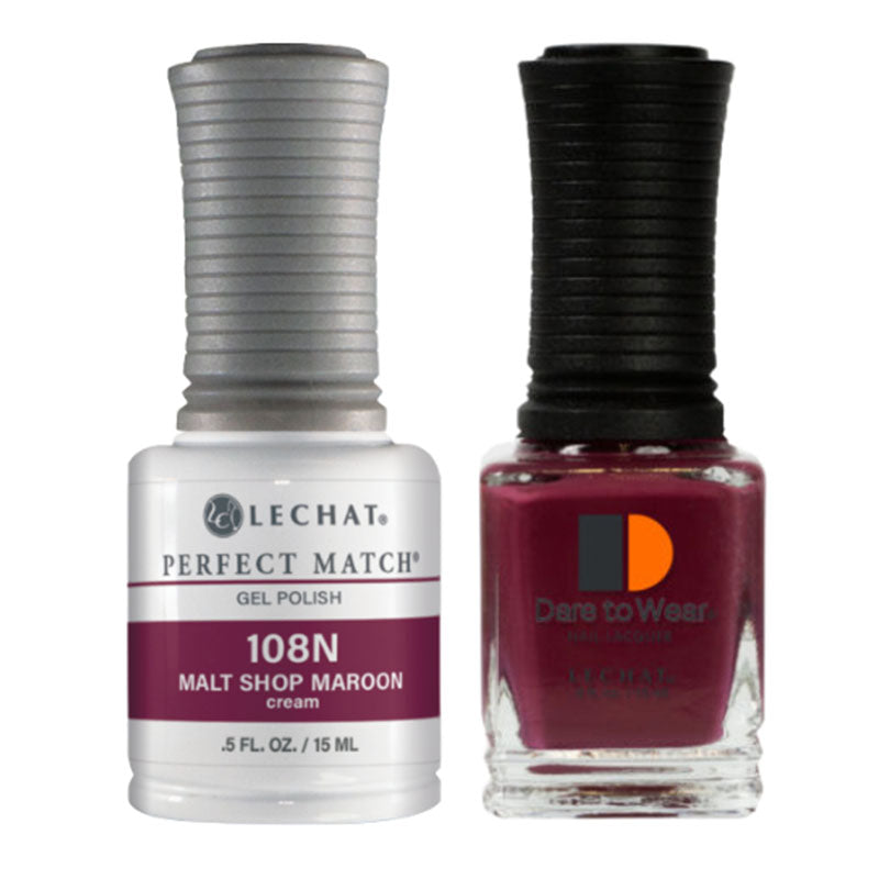 LeChat Perfect Match Soak Off Gel Polish PMS108N Malt Shop Maroon