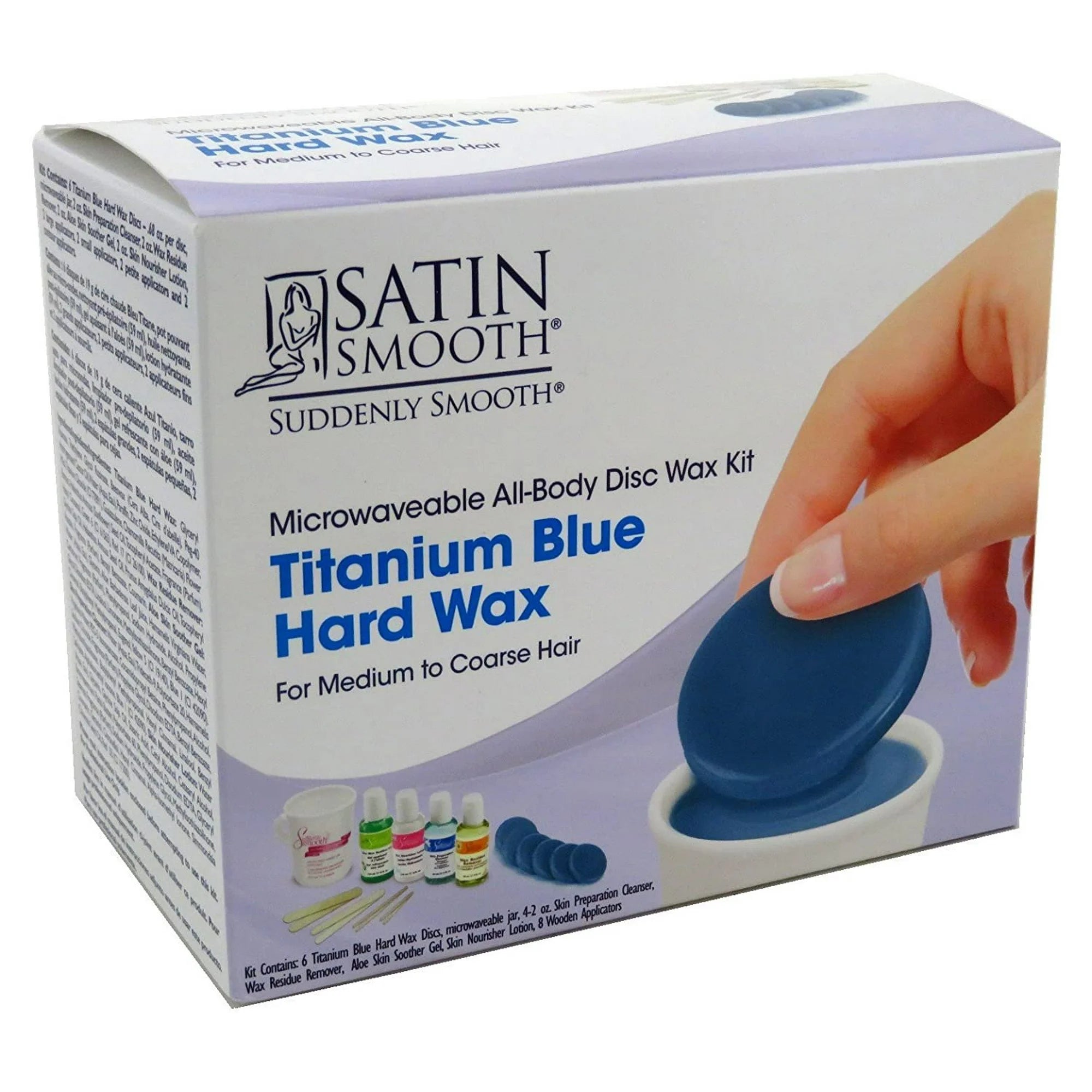 Satin Smooth Microwaveable Disc Wax Kit Titanium Blue