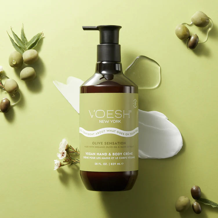 Voesh Vegan Hand & Body Cream Lotion Olive Sensation 28 oz