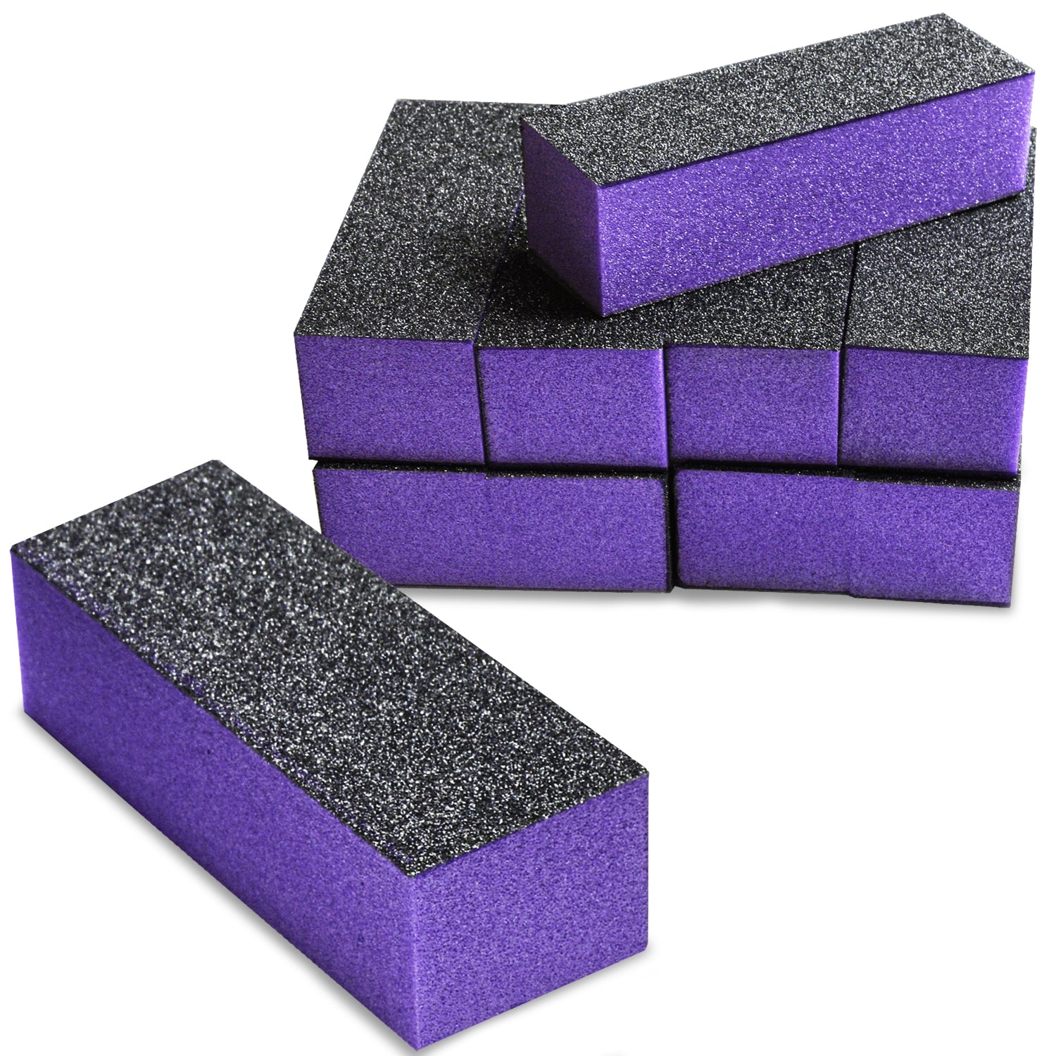 Panda Spa 3-Way Nail Buffer Sanding Block Polisher Buffing File Purple Black Grit 60/60/100