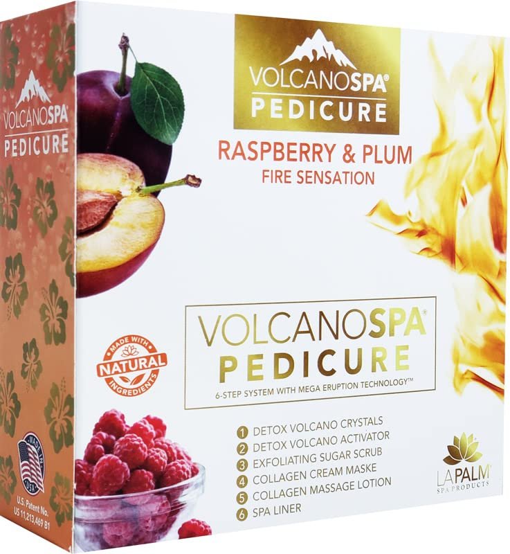 La Palm Volcano Spa Pedicure 6 Step Kit - Raspberry & Plum