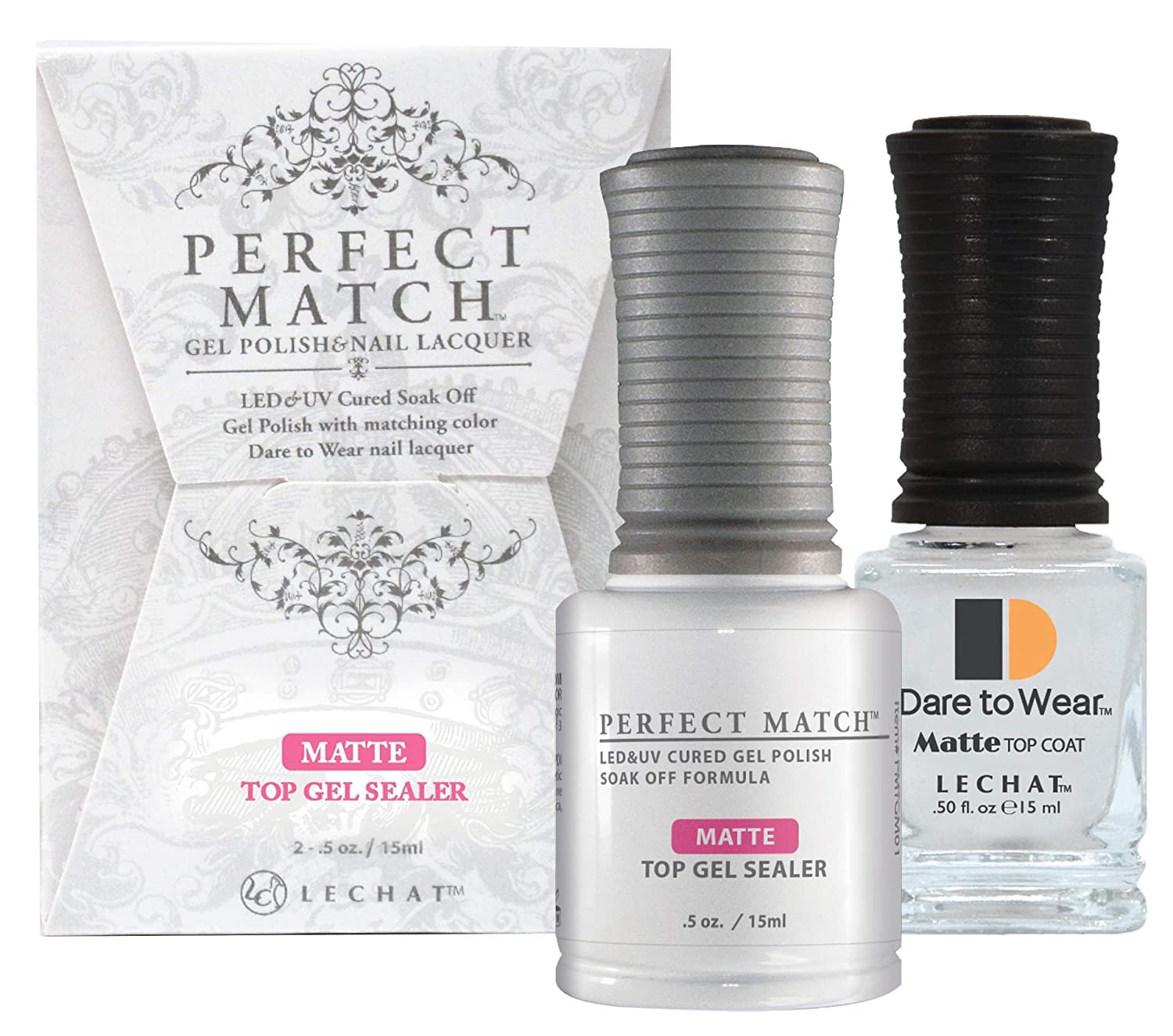 Lechat Perfect Match Gel Polish Matte Top Gel Sealer Set, 0.5 ounce (PMTM01)