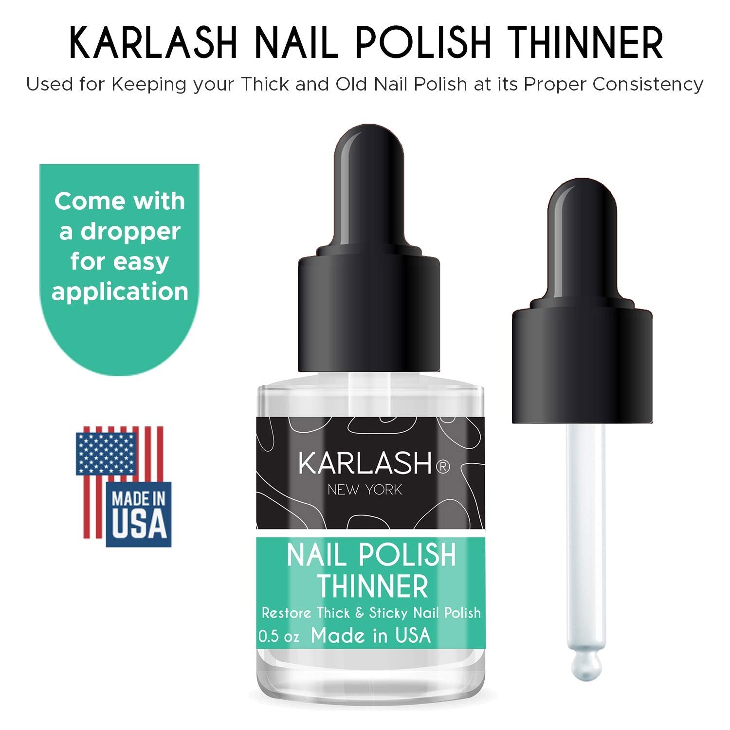 Karlash Professional Nail Polish Thinner - Restore thick and sticky nail polish