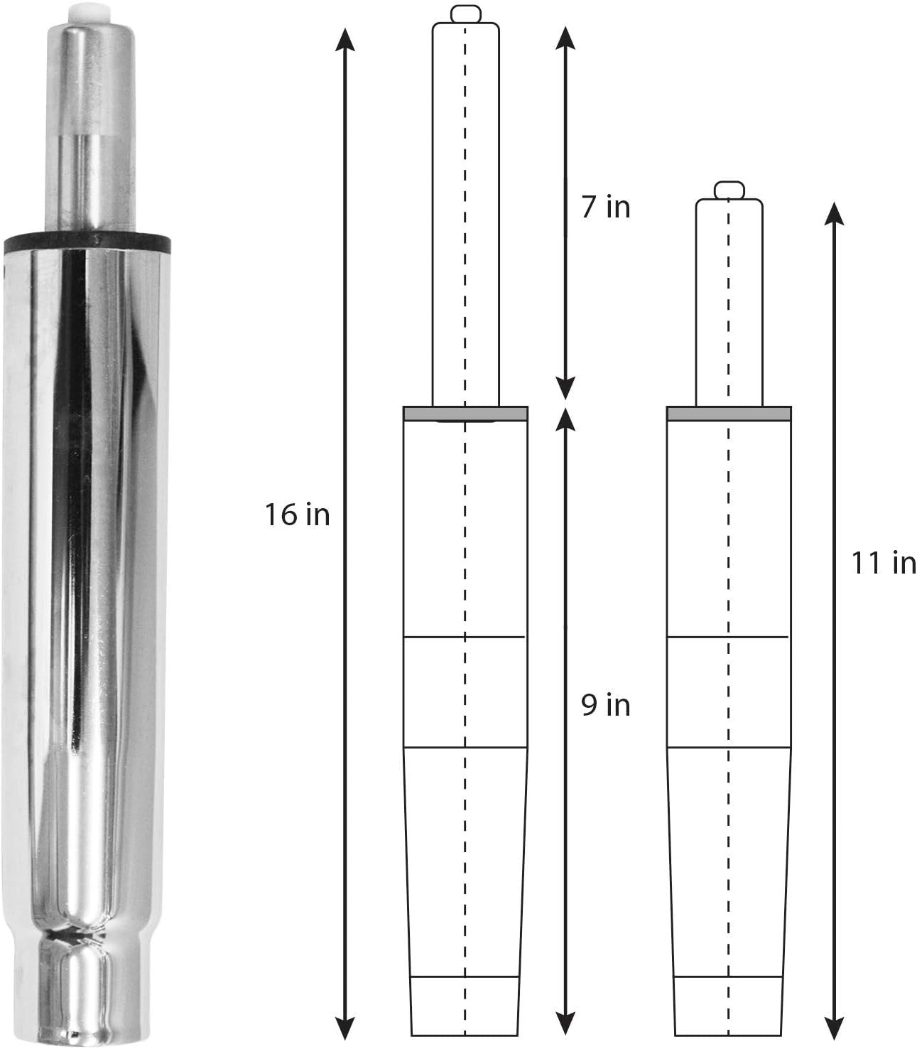 DanBelle Short Chair Gas Lift Cylinder Replacement - Hydraulic/ Pneumatic Piston Universal Size Fit