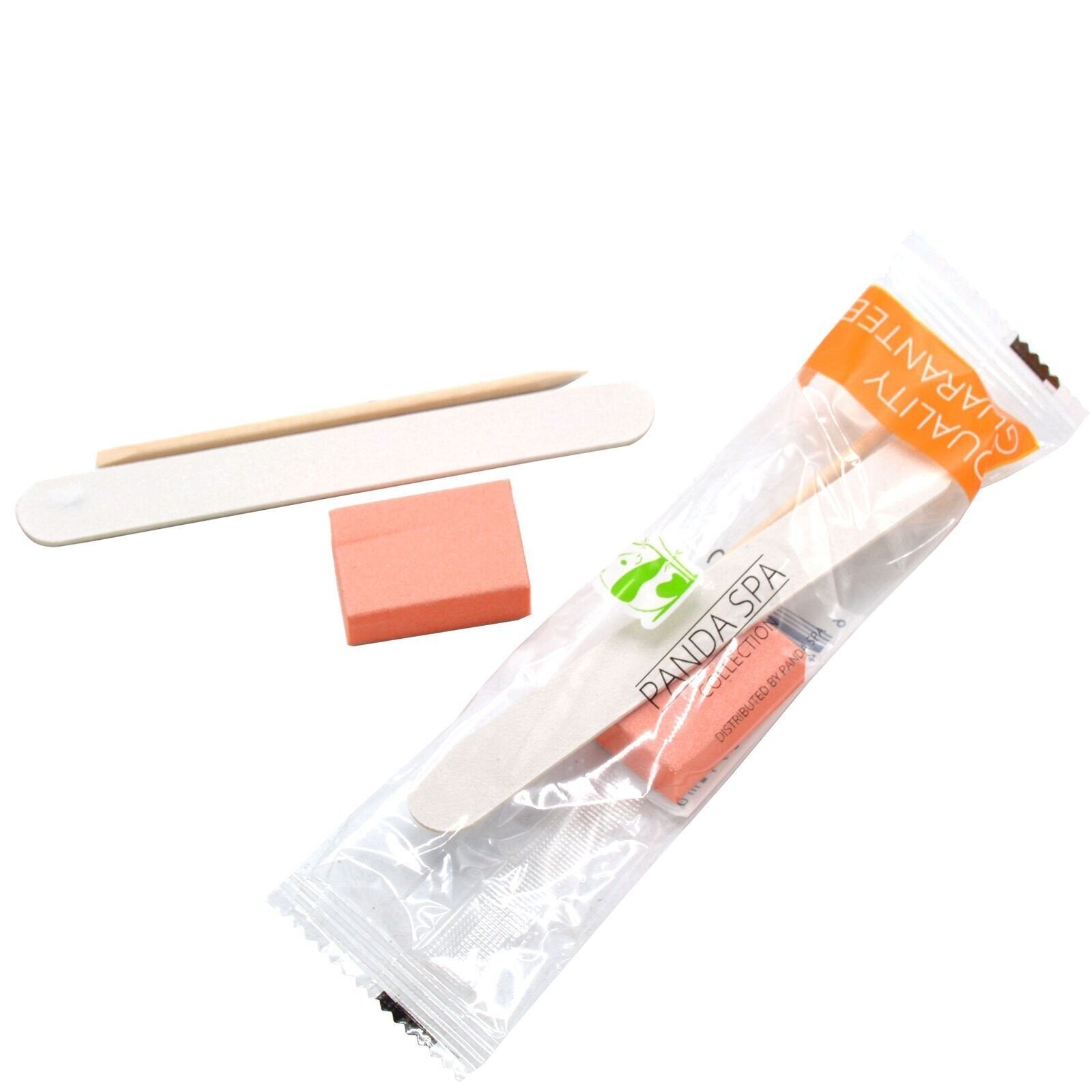 PandaSpa 3-Piece Manicure Kit, Wood Nail File, Mini Buffer, Wood Stick, 200-Ct